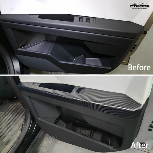 Interior Door Armrest Overlay Panel (Carbon Fiber Pattern ABS) For Tesla Cybertruck