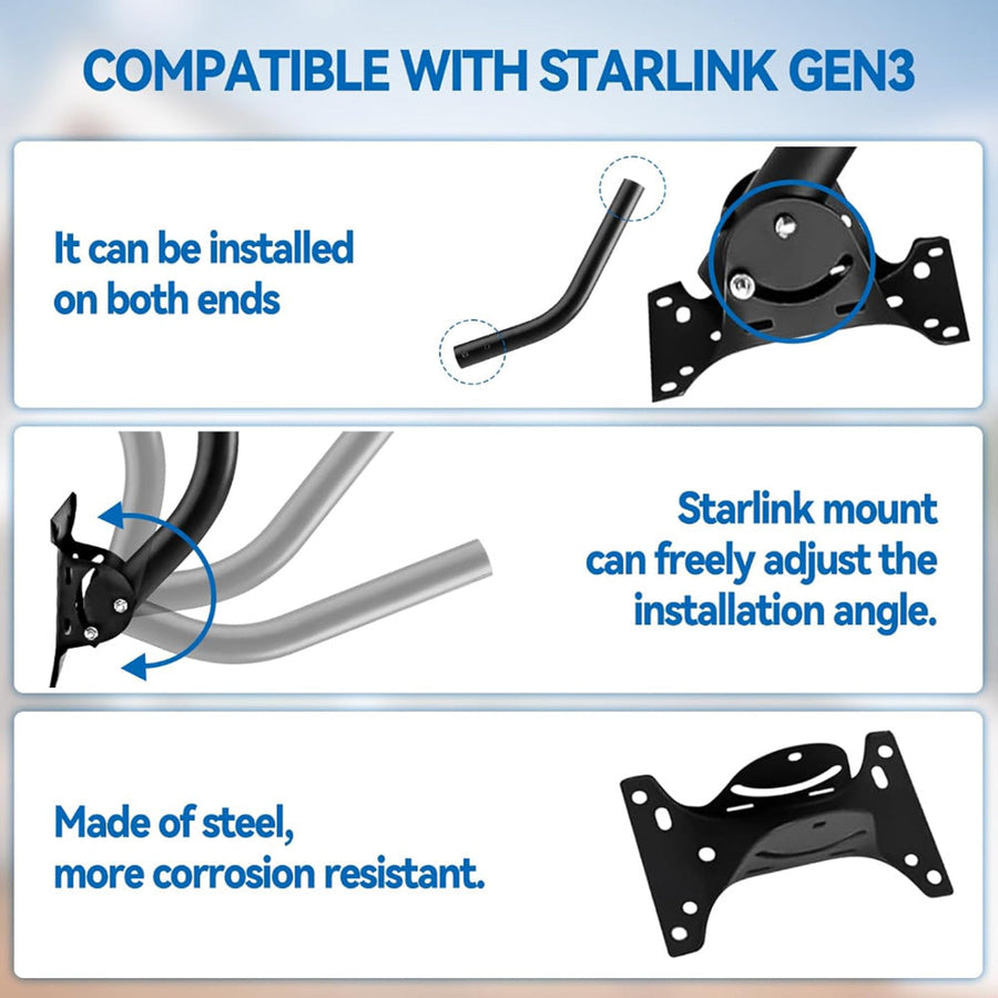 Adjustable Roof Wall Mount for Starlink Gen 3 view 2