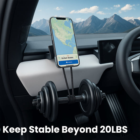 Sleek Magnetic Charging Dashboard Phone Mount with Seamless For Tesla Cybertruck