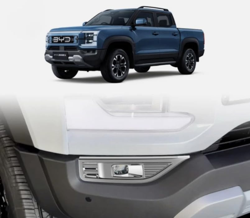 غطاء حاجب مصباح الضباب الأمامي كروم لقطع غيار السيارات لـ BYD Shark 6 2024-2025 اكسسوارات السيارات (قطعتان)