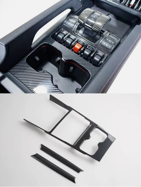 Compatible with BYD Shark 6 2024-2025 2026,Center Console Gear Shift Transmission Box Panel Cover Interior Frame Trims(Carbon Fiber Style)
