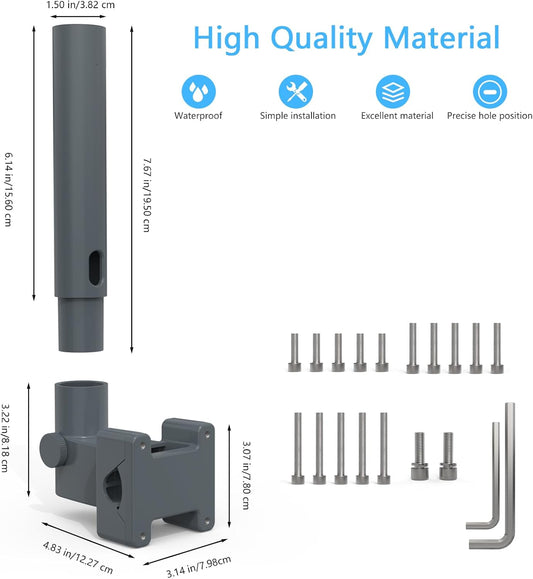 Starlink Mini RV Ladder Mount, Aluminum Alloy Kit with Adjustable 0.8–1.97" Pipe Adapter for RV, Pole, Rack & Roof