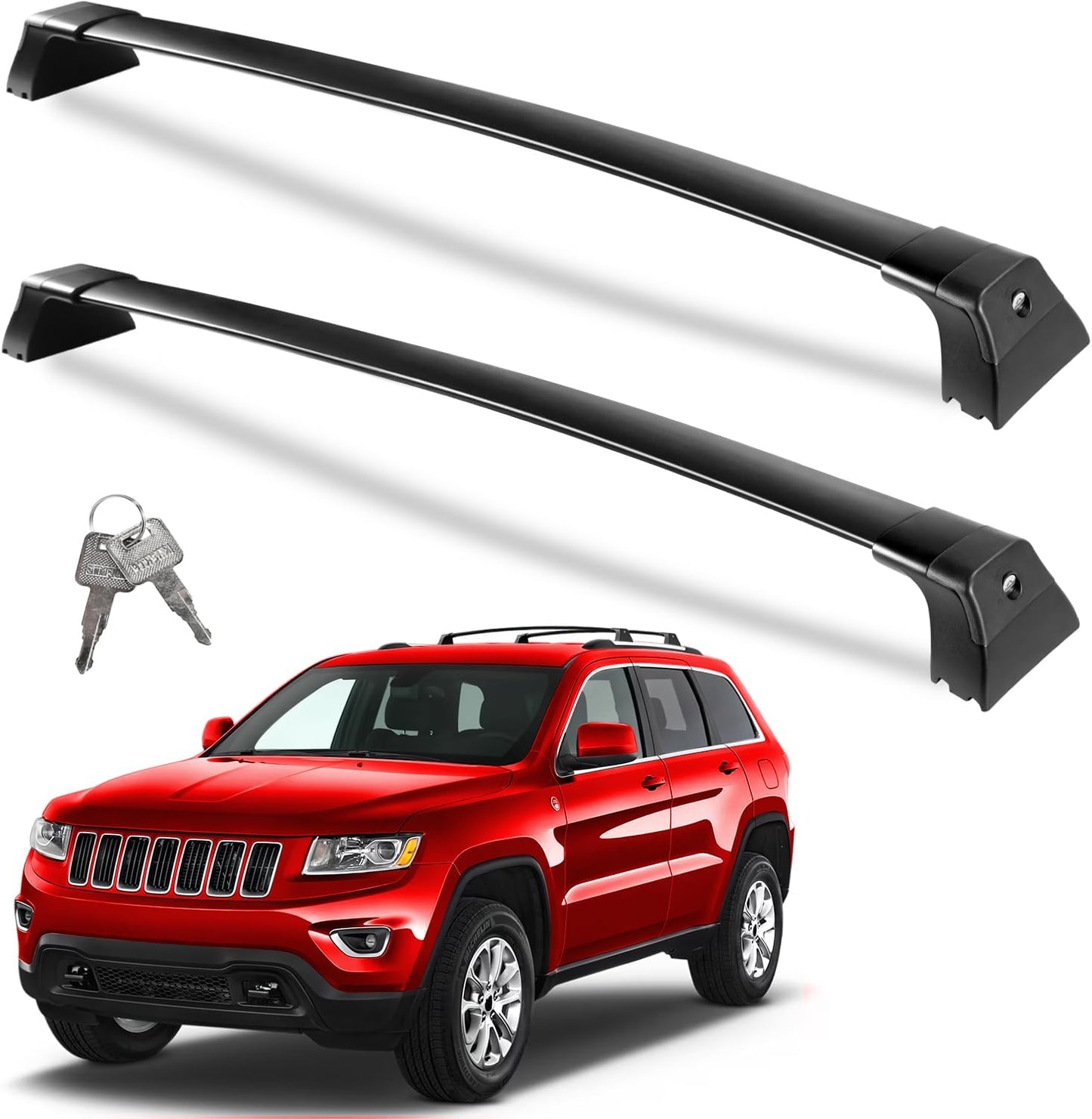 Barras transversales de techo compatibles con Jeep Grand Cherokee L 2021-2025 y Grand Cherokee WL 2022 2023 2024 2025