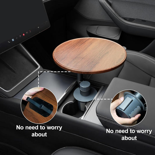 2026 360° Rotating Car Cup Holder - Fits Center Console & Steering Wheel for Tesla Model Y/3/S, Ford F150/Explorer/Maverick & Most Vehicles