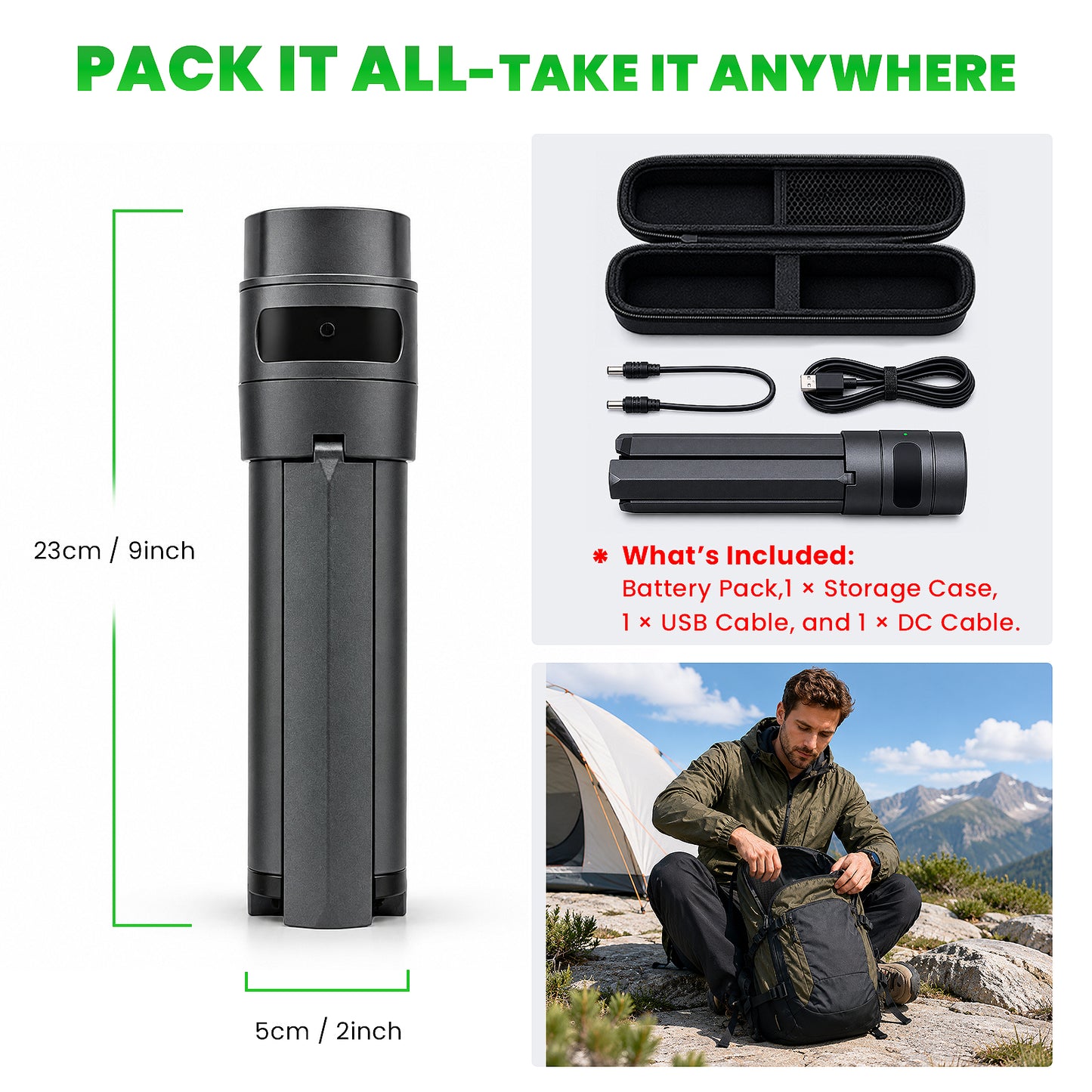 Starlink Mini Battery Tripod Mount, 27000mAh Adjustable Stand for Camping & RV