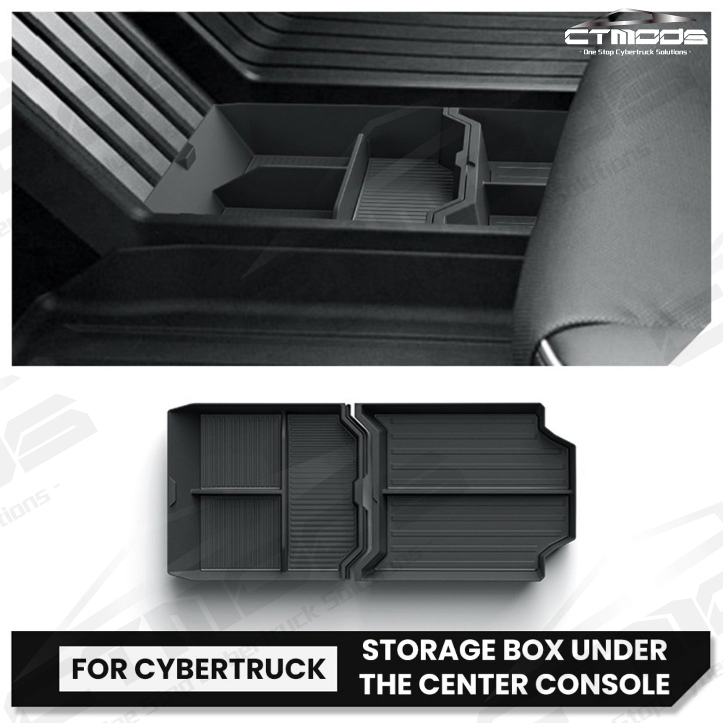 CTmods® Bandeja Organizadora para Consola Central de Almacenamiento para Accesorios de Tesla Cybertruck