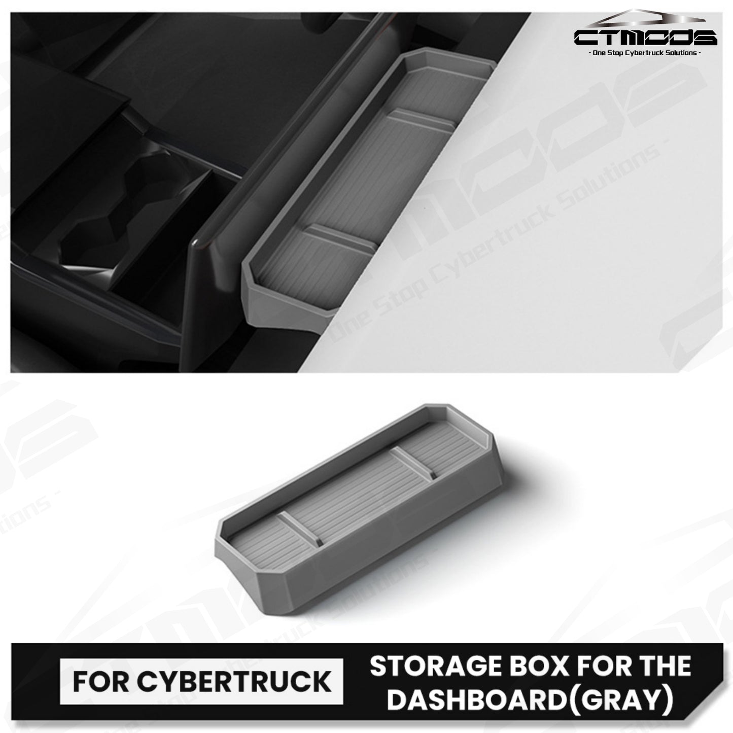 CTmods® Caja de almacenamiento de silicona para salpicadero para Tesla Cybertruck