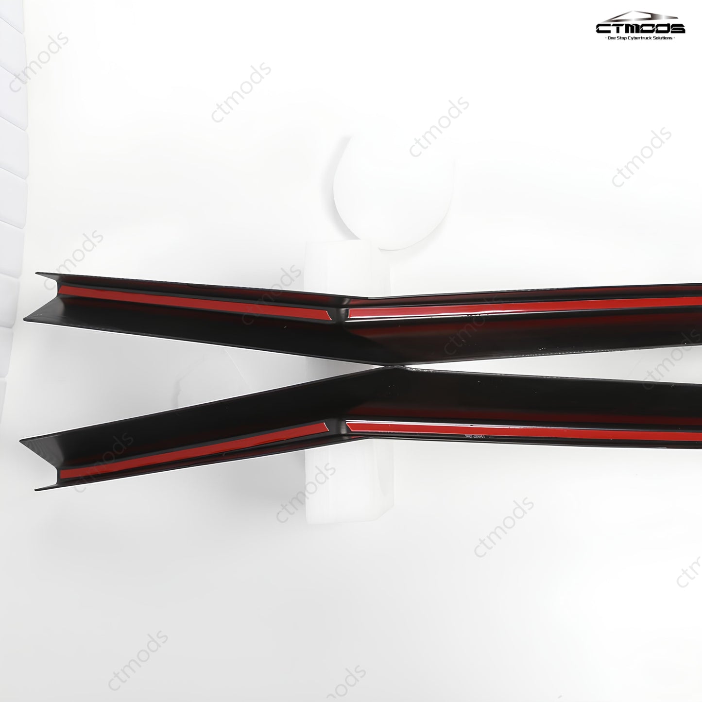 Tesla Cybertruck Accessories Lower Center Console Side Trim Covers CTmods® (Carbon Fiber Pattern ABS)