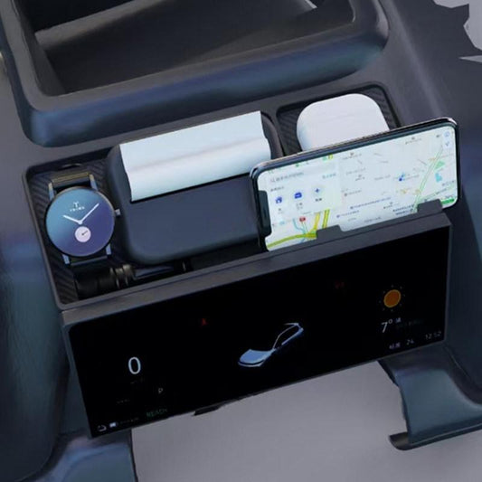 BYD Shark 6 Center Console Storage Box - Silicone Organizer Behind Screen