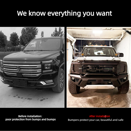 Manganese Steel Front Bumper Guard for BYD SHARK 6 Electric Pickup – Heavy-Duty Protection Off-Road Upgrade