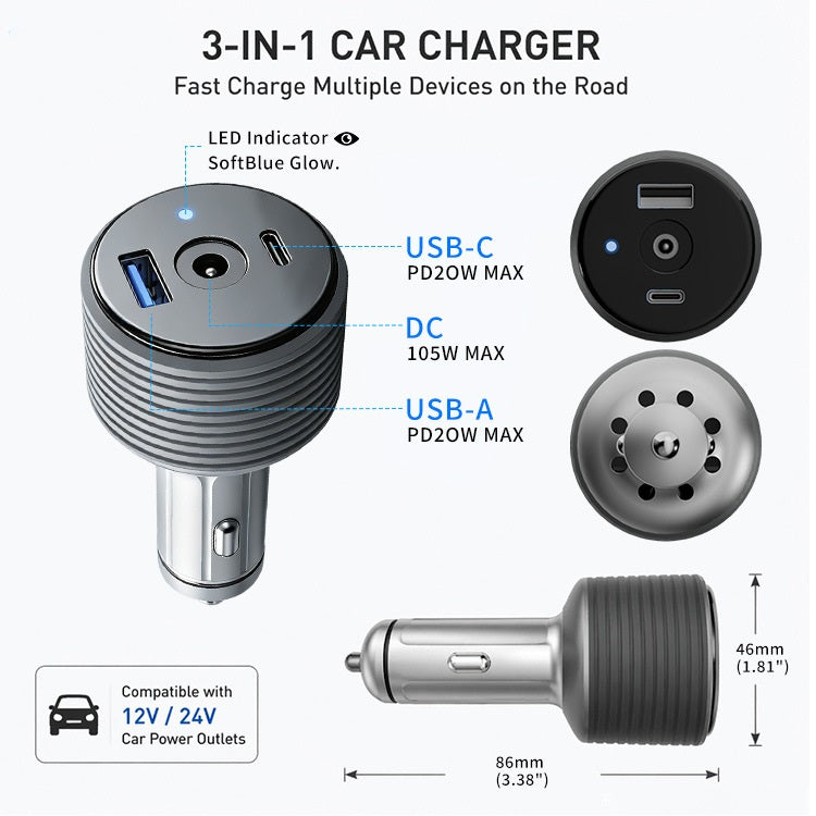 Starlink Mini Cigarette Lighter DC Step-Up Car Charger, 12/24V to 30V 3.5A