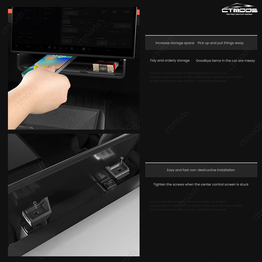 CTmods® Under Screen Storage Organizer & Storage Boxes For Tesla Cybertruck Type B