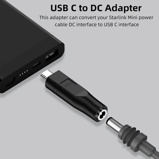 USB-C Male to DC Female Power Cable Adapter for Starlink Mini