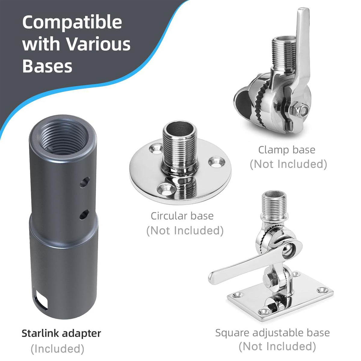 Aluminum Pipe Mount Adapter for Starlink Gen 2 Dish