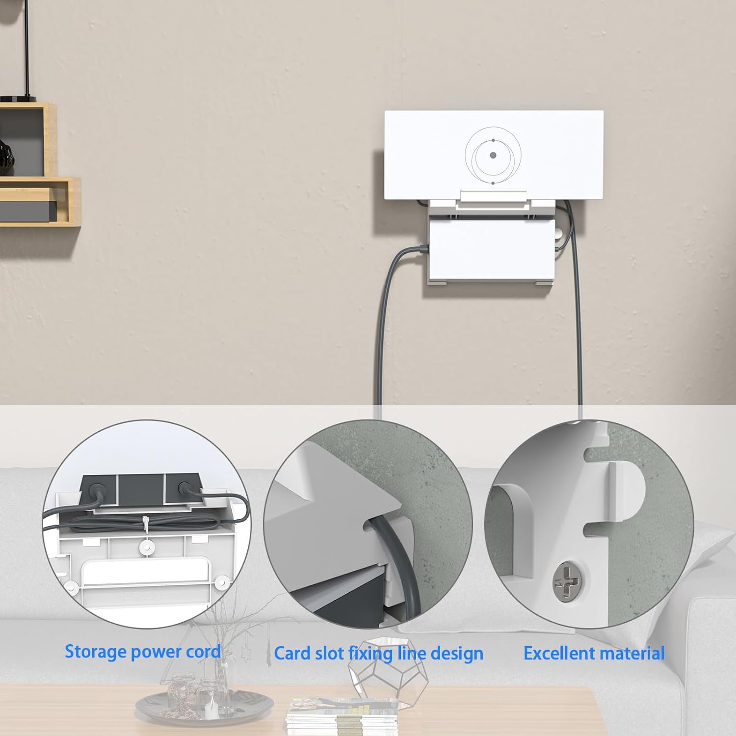 Starlink Gen 3 router and power supply organized on an interior wall