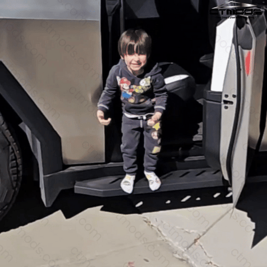 CTmods® Running Boards Side Step Exterior Brackets Nerf Bar Step Rails (2-PCS) For Tesla Cybertruck