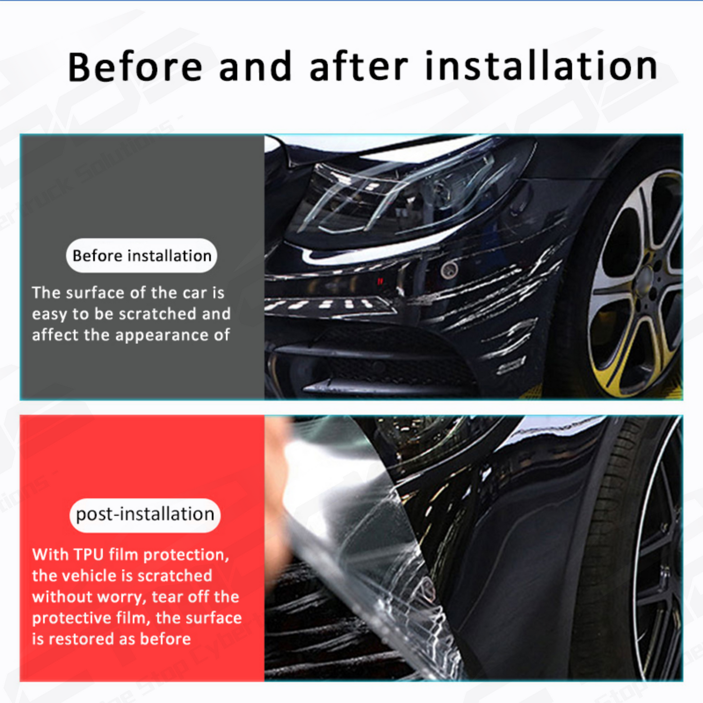 TPU Invisible Full Car Paint Protection Film-Paint Protection Film for Cybertruck CTmods