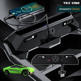USB Ports Charger Hub with 110V AC Outlet & Retractable Cables For Tesla Cybertruck