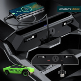 USB Ports Charger Hub with 110V AC Outlet & Retractable Cables For Tesla Cybertruck