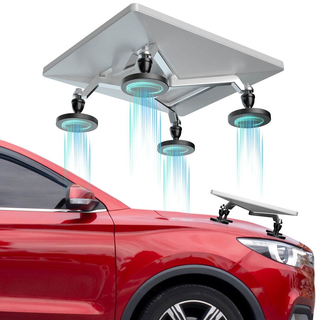 Starlink Mini rounded magnetic stand for temporary vehicle and table placement