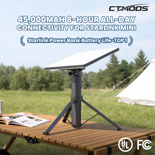 Starlink Mini Battery Tripod Mount with 45000mAh power stand for Canada off-grid camping and RV