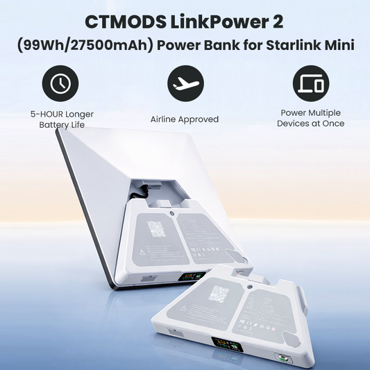 Starlink Mini 99Wh travel power bank for short off-grid internet sessions