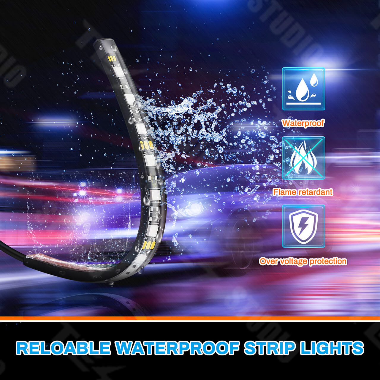 Model 3/Y/X/S Multi-function RGB LED Frunk Light Strip