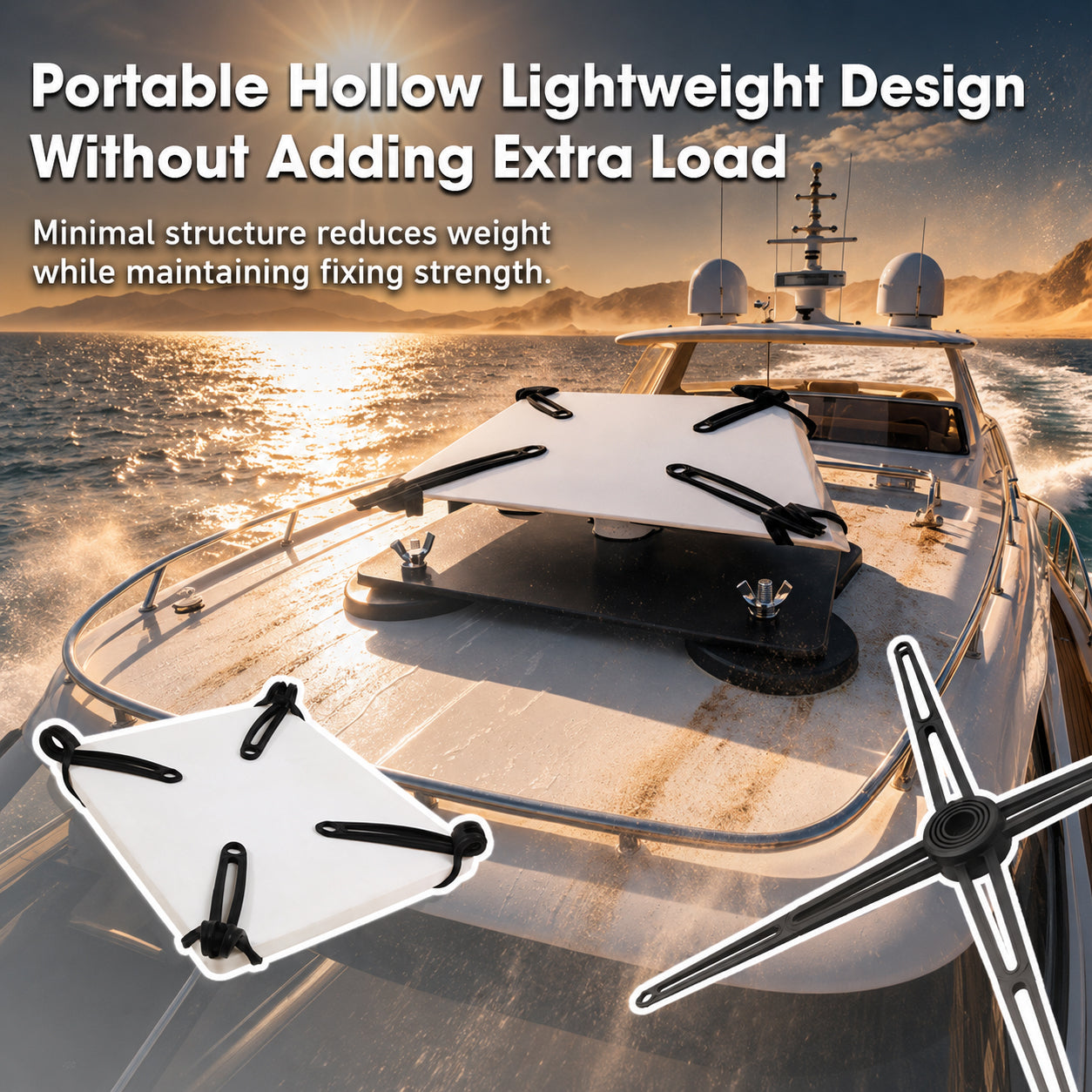 Portable hollow lightweight design for outdoor Starlink windproof securing strap