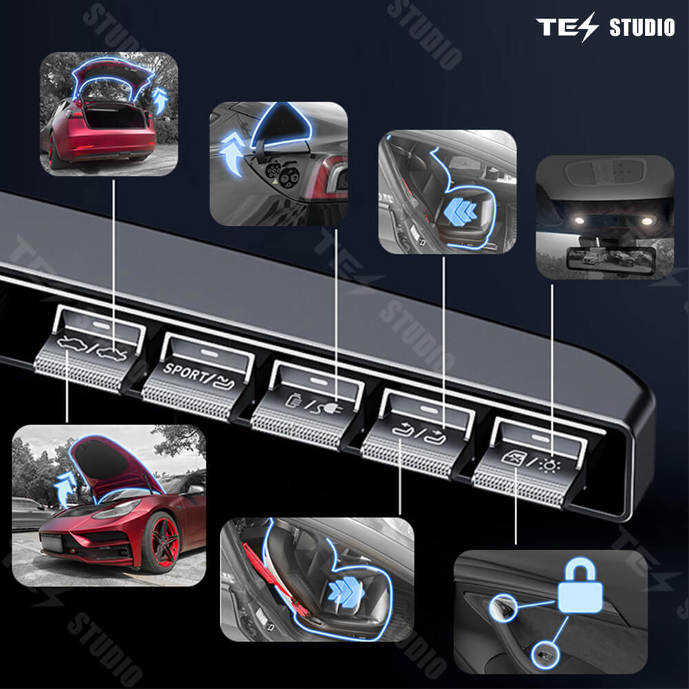 Tesstudio Magic Rotating Button Docking Station for Tesla Model 3/Y/Highland Model Y Juniper 2.0