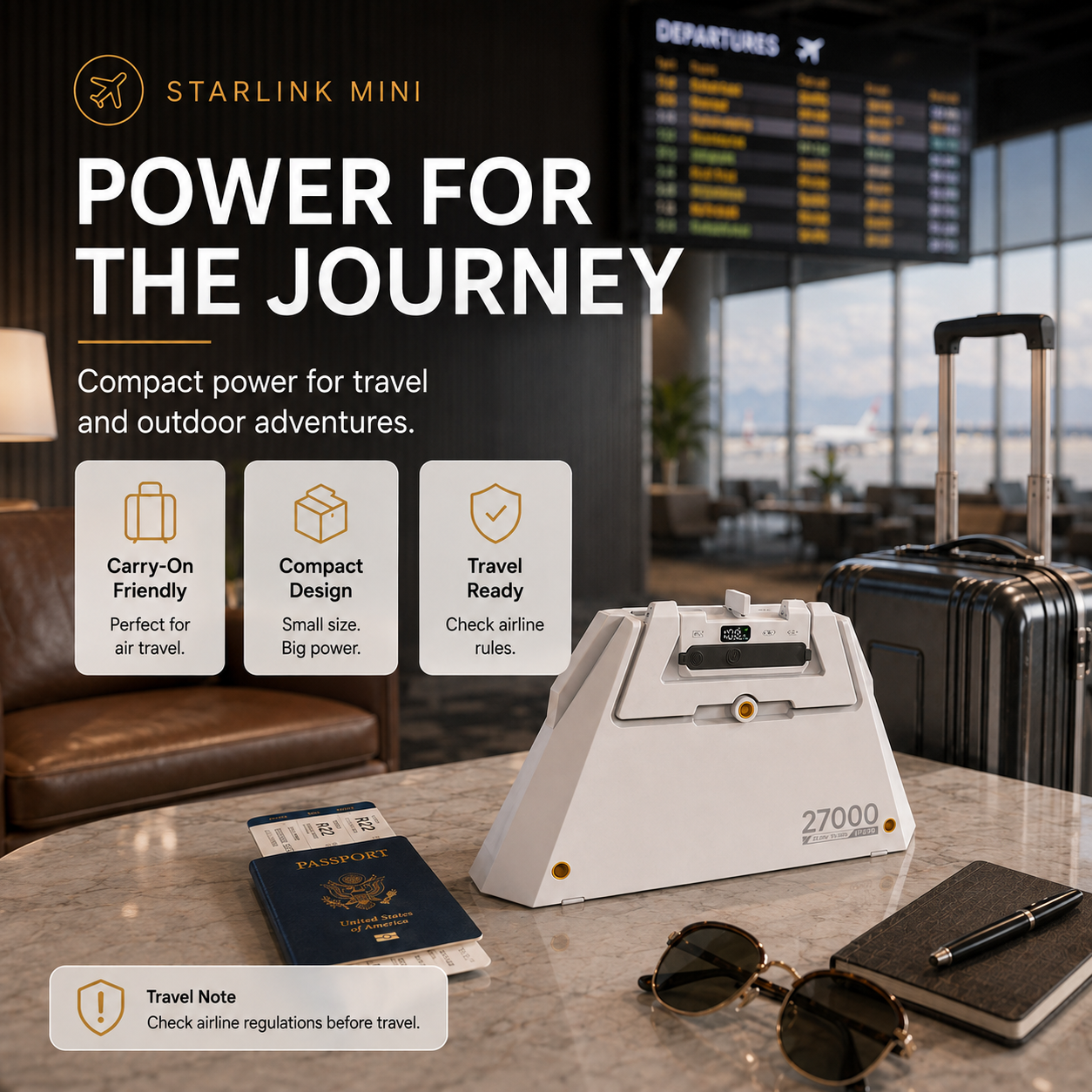 Starlink Mini Snap-Fit Travel Battery V4 - 99Wh, LCD Display