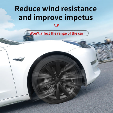 Car Hub Caps 18'' Blade Style Wheel Cover (2017-2023) For Tesla Model 3