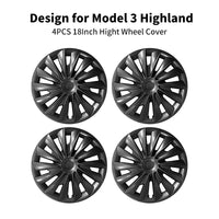Wheel Hub Cap Covers 18'' New Blade Style Hubcaps (2023-2024)For Tesla Model 3 Highland
