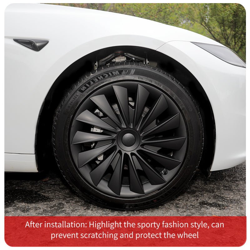 Wheel Hub Cap Covers 18'' New Blade Style Hubcaps (2023-2024)For Tesla Model 3 Highland