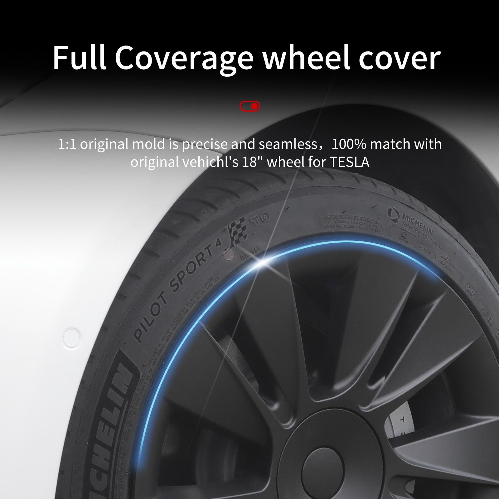 Rim Protector 18'' Knife Style Model 3 Wheel Cover (2017-2023) For Tesla Model 3