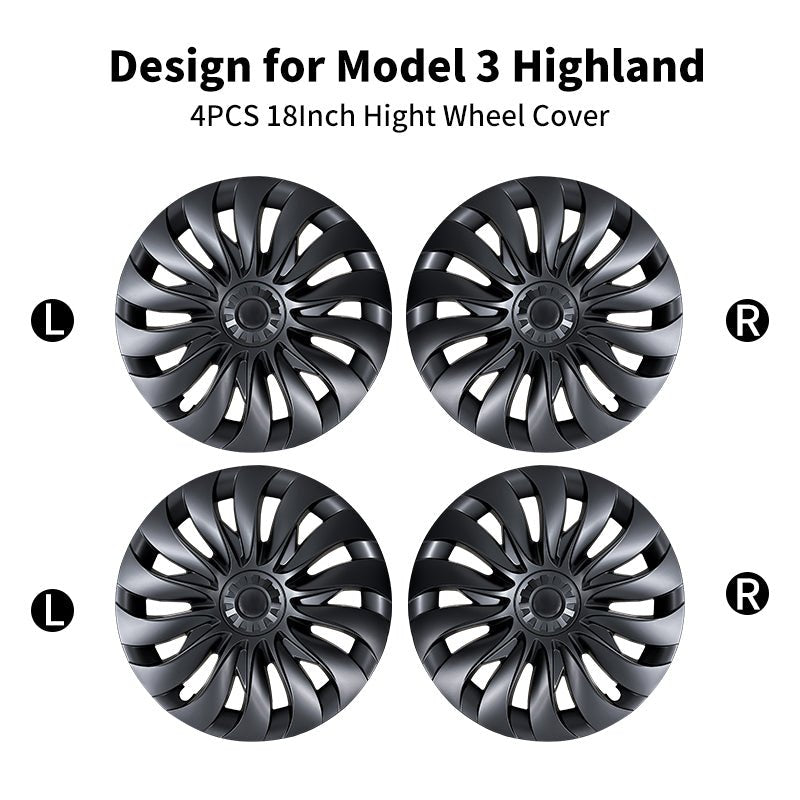Protector Cover Kit 18'' New Storm Style Wheel Cover (2023-2024)For Tesla Model 3 Highland