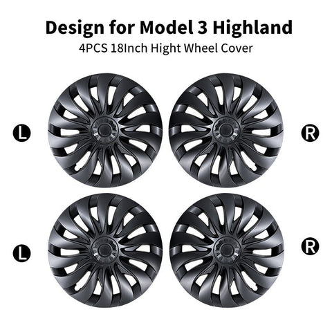 Protector Cover Kit 18'' New Storm Style Wheel Cover (2023-2024)For Tesla Model 3 Highland