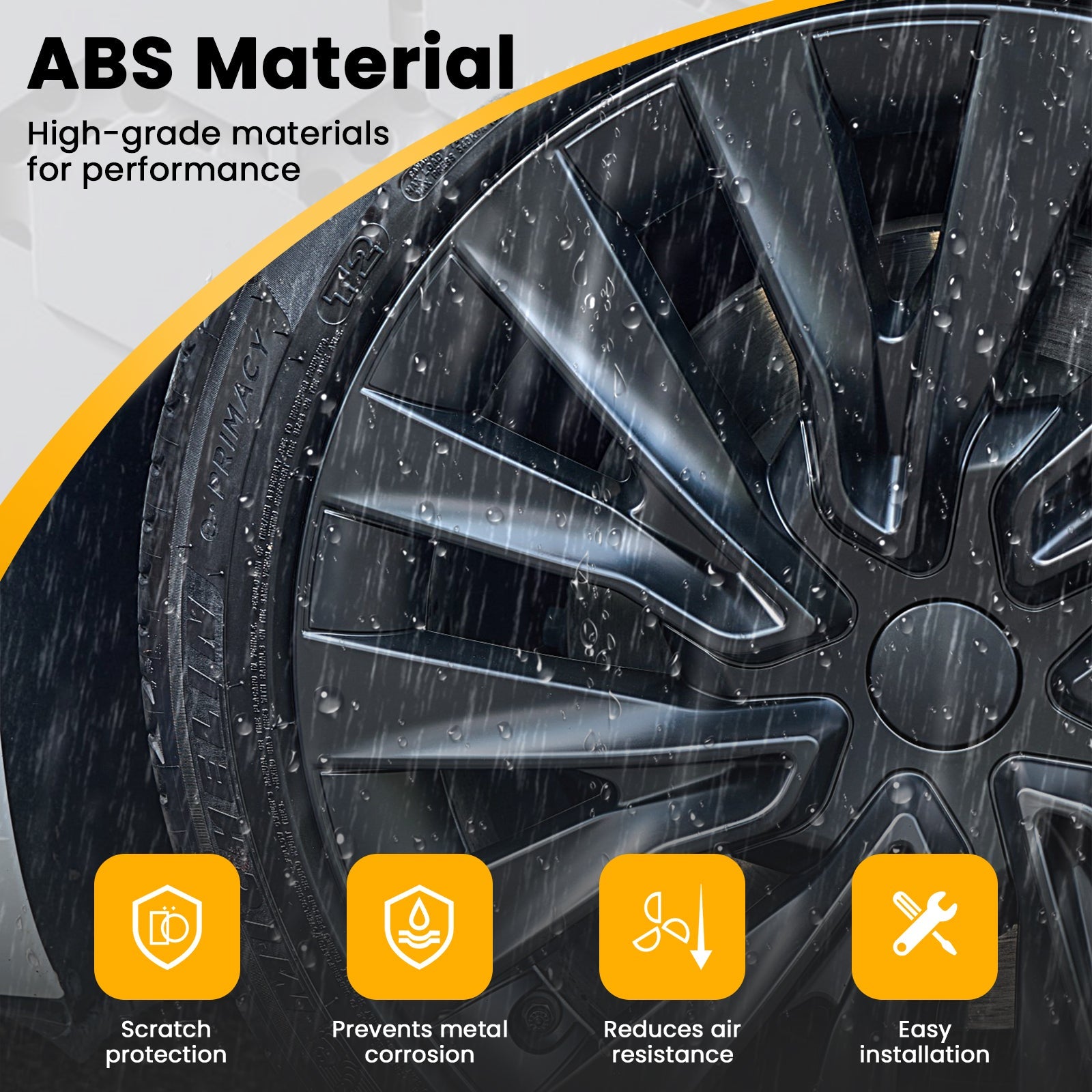 Car Hub Caps 18'' Blade Style Wheel Cover (2017-2023) For Tesla Model 3