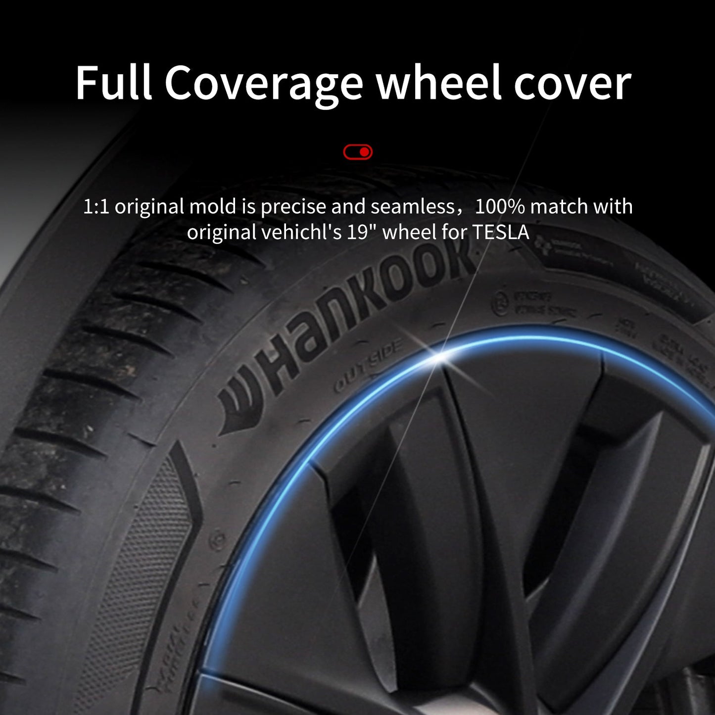 Center Caps 19'' Gemini Style Wheel Cover(2020-2024 Year) For Tesla Model Y