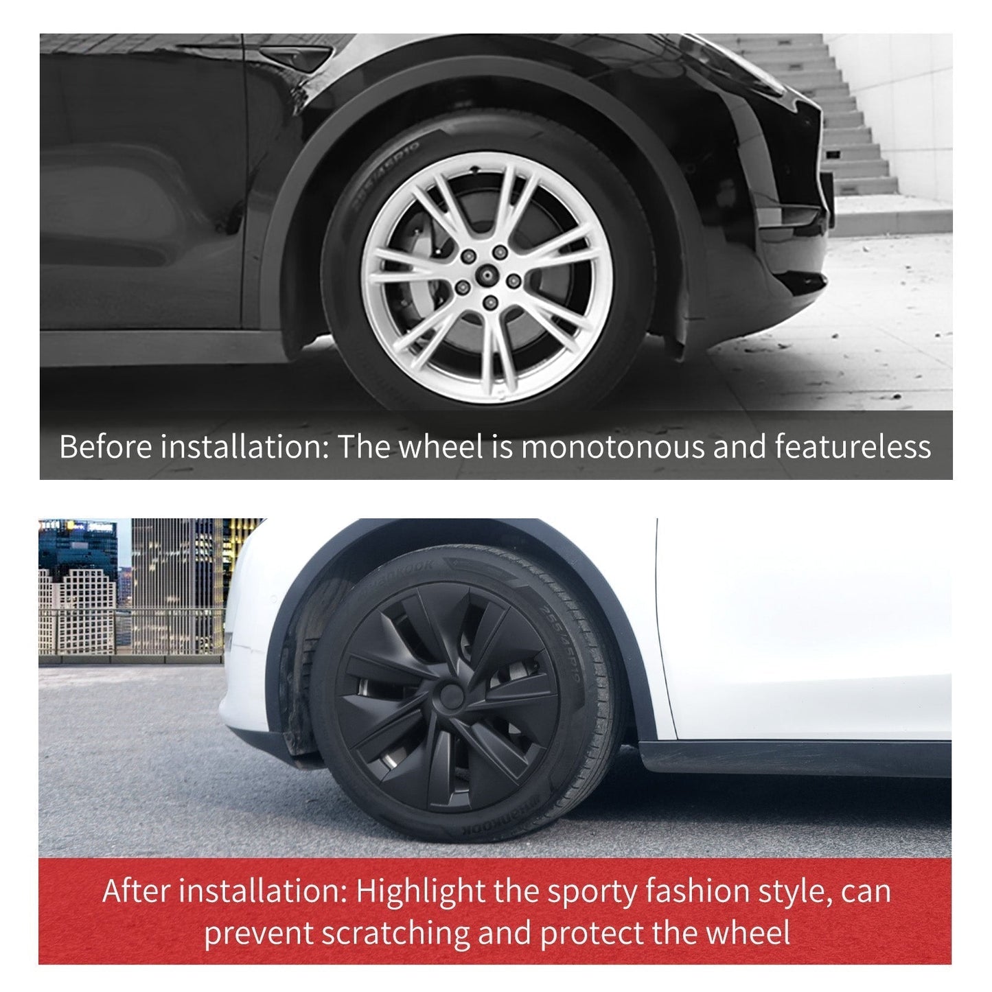 Center Caps 19'' Gemini Style Wheel Cover(2020-2024 Year) For Tesla Model Y