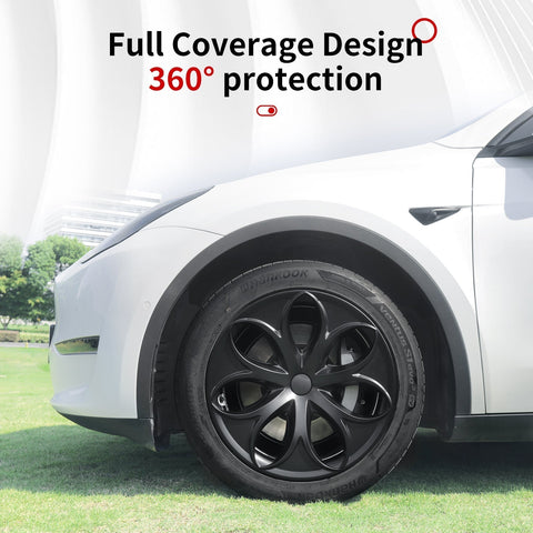 Hubcaps 19'' Petal Style Wheel Cover (2020-2024 Year)For Tesla Model Y