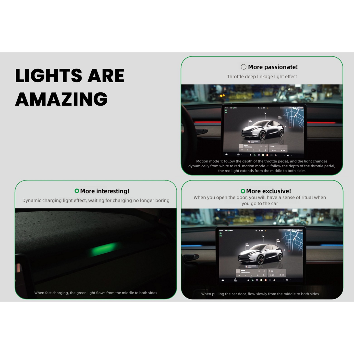 BSD Blind Spot Monitor Atmosphere Light System For Tesla Model 3/Y/3 Highland/Y Juniper