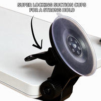 Close-up of locking suction cup for Starlink Mini windshield mount strong hold