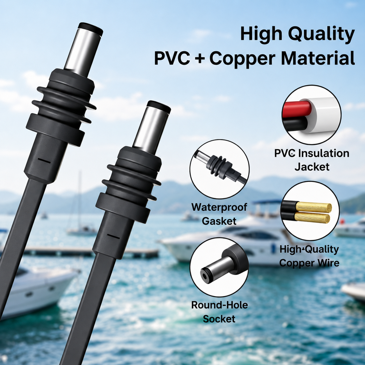 Starlink Mini IP67 Waterproof Flat DC-to-DC Power Cable - 20A Rated