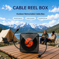 Starlink Mini retractable cable reel organizer with 3m and 5m options for outdoor cable storage