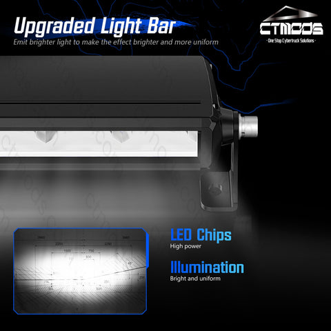 Tesla Cybertruck Accessories LED Light Bar Spotlights Light Flood Spot Beam Off-road Auxiliary Lighting Headlight Bar Top Fog Lamp Driving Light CTmods®