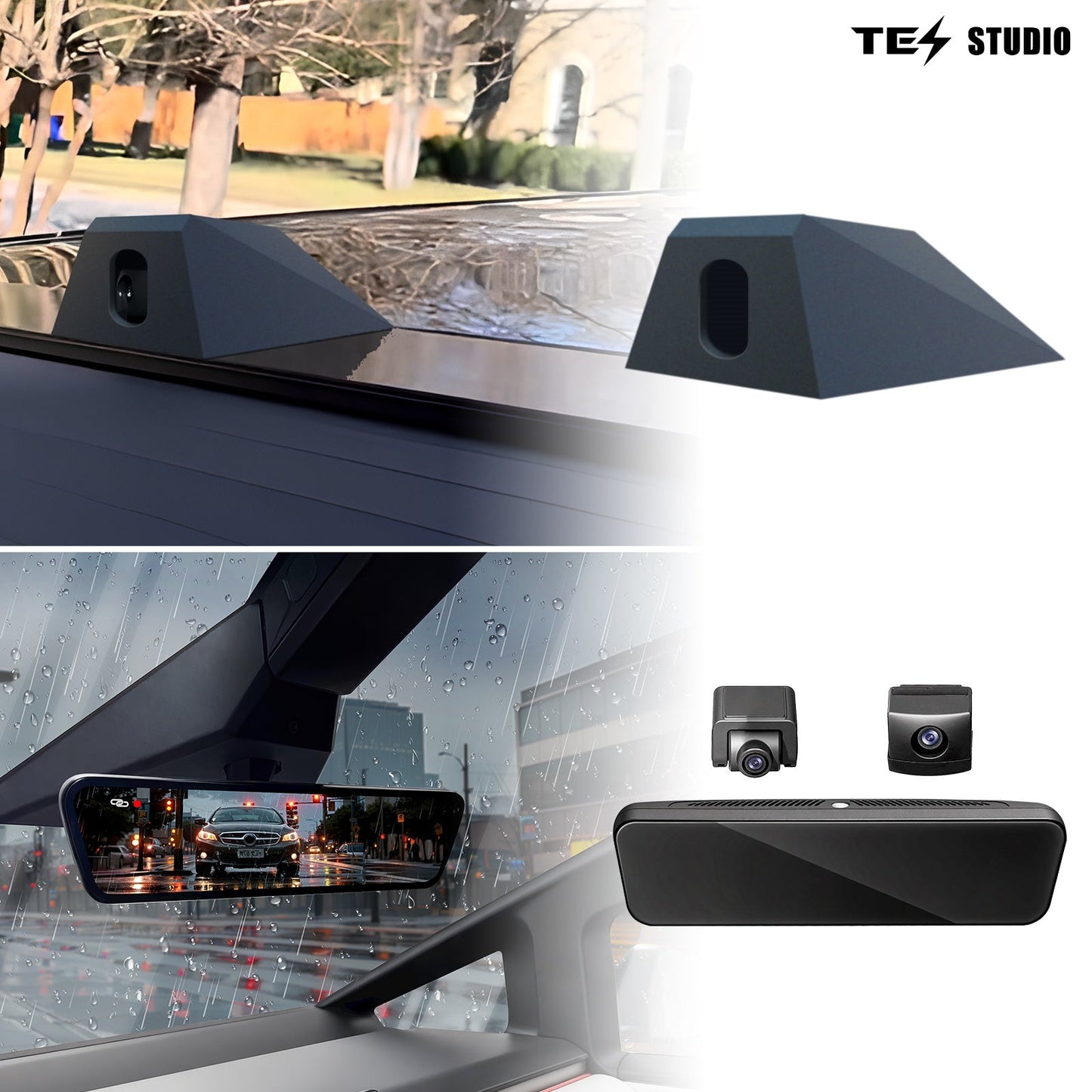 S92 Streaming Rearview Mirror Recorder For Tesla Cybertruck