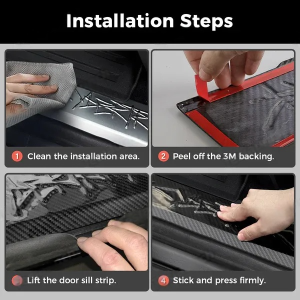 Tesla Cybertruck Accessories Real Carbon Fiber Cybertruck Door Sill Protector CTmods® (2 Pcs)
