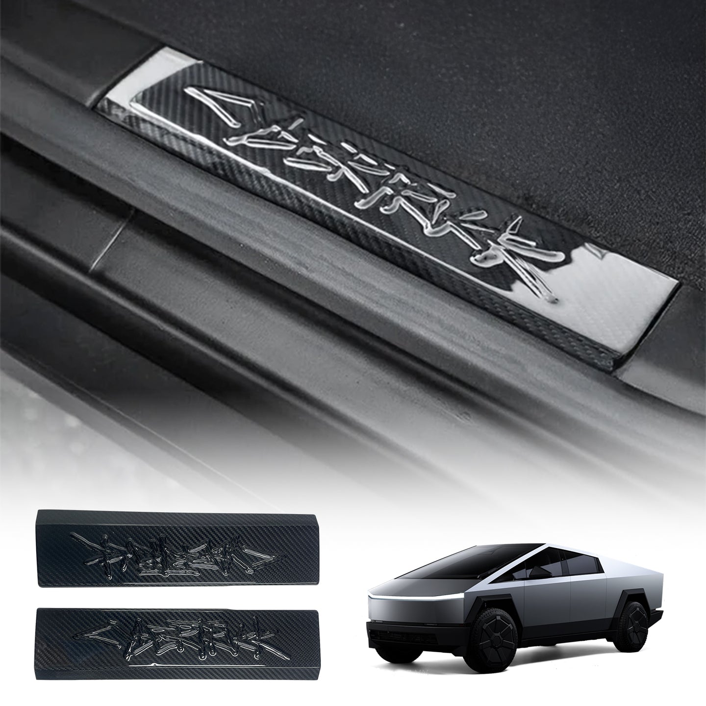 Tesla Cybertruck Accessories Real Carbon Fiber Cybertruck Door Sill Protector CTmods® (2 Pcs)