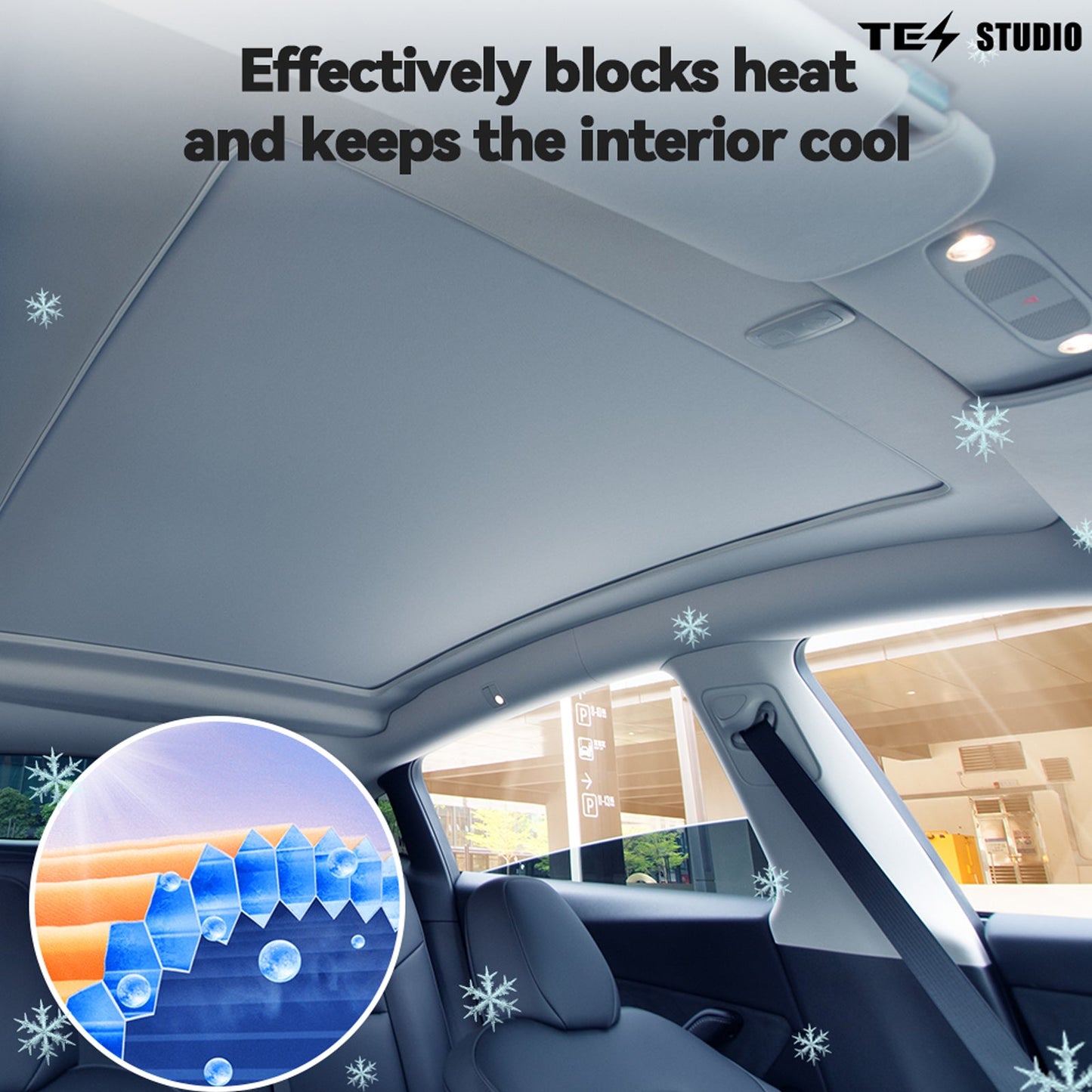 Power Sunshade Electric Sunshade Voice Control Roof Shade For Tesla Model Y