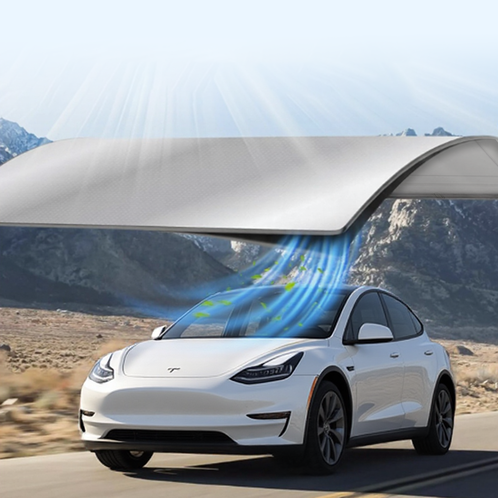 Power Sunshade Electric Sunshade Voice Control Roof Shade For Tesla Model Y